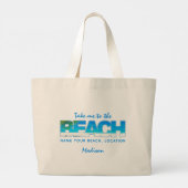 Aangepaste tekst BEACH Grote Tote Bag (Achterkant)