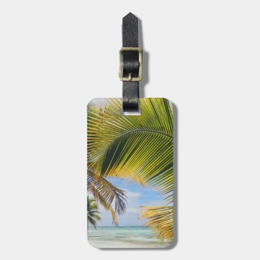 Aangepaste tekst Beach Palms bagagelabel (Voorkant verticaal)