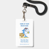 Aangepaste tekst Beach Party badges (Achterkant met lanyard)