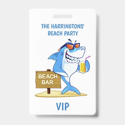 Aangepaste tekst Beach Party badges (Voorzijde)