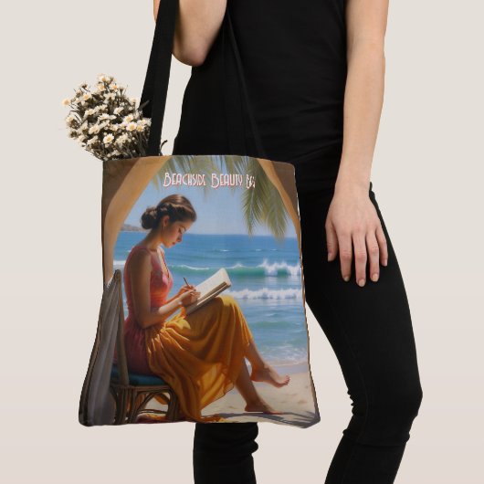 Aangepaste tekst Beachside Beauty Canvas tas (Dichtbij)