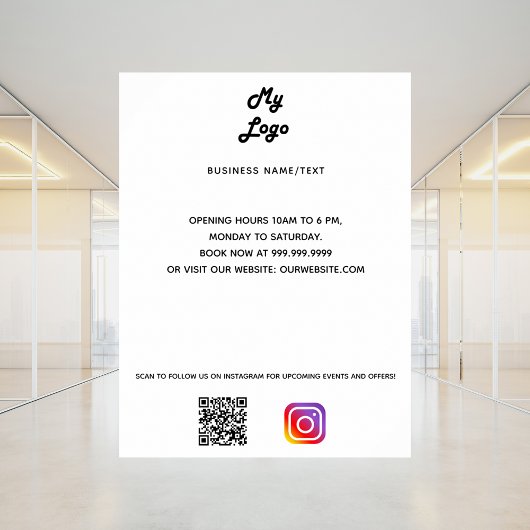 Aangepaste tekst bedrijfs-logo-instagram poster