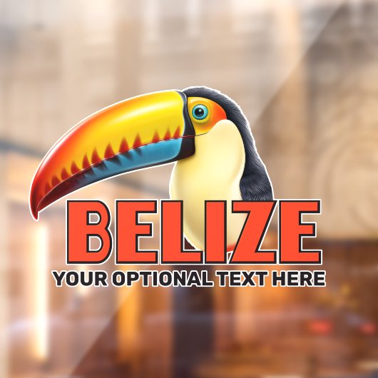 Aangepaste tekst BELIZE Toucan Raamsticker (Vel 2)