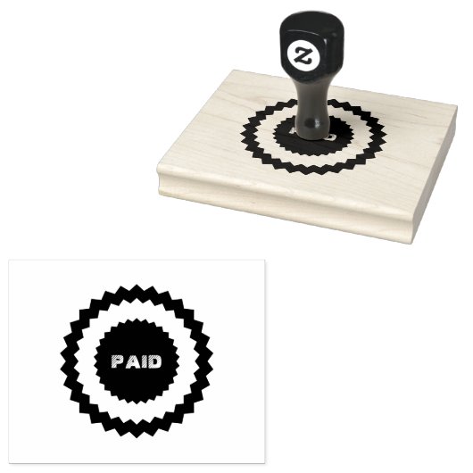 Aangepaste Tekst BETAALDE Duurzame Houten Handvat  Rubberstempel (Gestempeld)