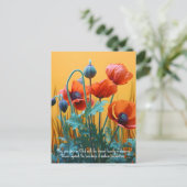 Aangepaste tekst betoverende rode papavers briefkaart (Staand voorkant)