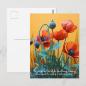 Aangepaste tekst betoverende rode papavers briefkaart (Voorkant / Achterkant)