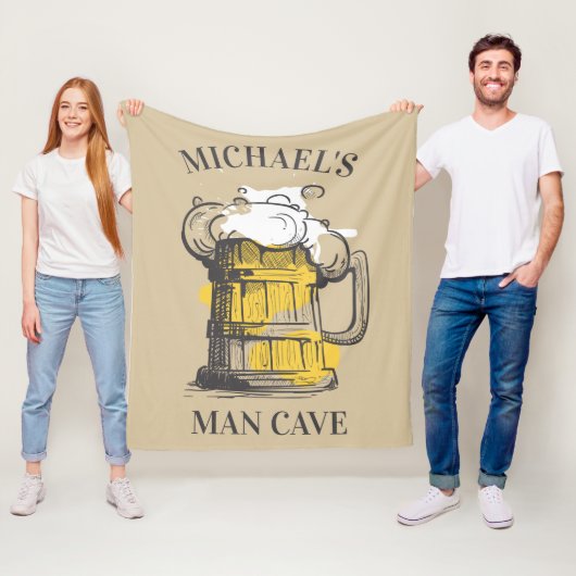 Aangepaste tekst Bier Illustratie Fleece Deken (In situ)