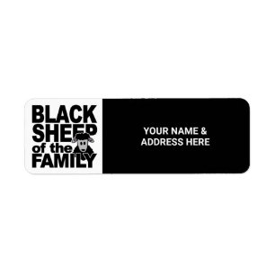 Aangepaste tekst "Black Sheep" Etiket