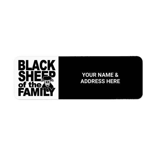 Aangepaste tekst "Black Sheep" Etiket (Voorkant)