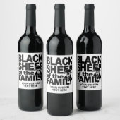Aangepaste tekst "Black Sheep" Wijn Etiket (Flessen)
