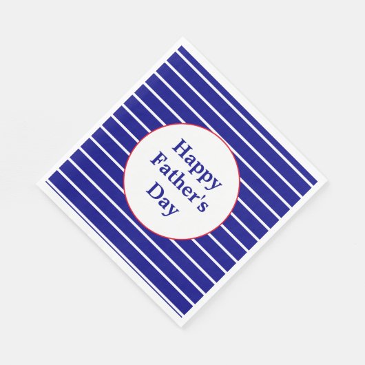 Aangepaste tekst Blauw en Wit Gestreept | Vaderdag Servet (Hoek)