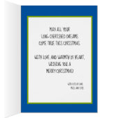 🎾 🎄 aangepaste tekst, blauwe en groene tennis ba (Binnen (Rechts))