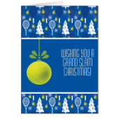 🎾 🎄 aangepaste tekst, blauwe en groene tennis ba (Voorkant)