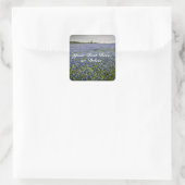 Aangepaste tekst Blauwe lente Bluebonnets Texas Fl Vierkante Sticker (Tas)