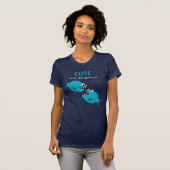 Aangepaste tekst Blauwe Piranha vis Cute and Dange T-shirt (Voorkant volledig)