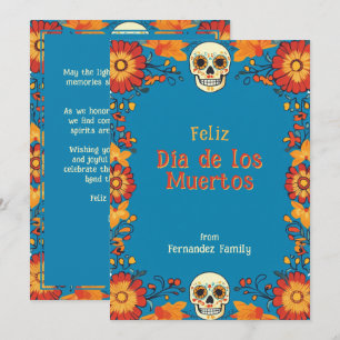 💀Aangepaste tekst Blue Eternal Blossoms wenskaart