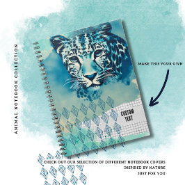 AANGEPASTE TEKST - Blue Leopard Notitieboek Journa