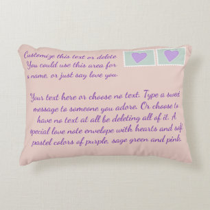Aangepaste tekst Blush roze pastel hartstilstand Accent Kussen