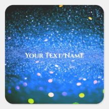 Aangepaste tekst - Bokeh Glitter - Blauw