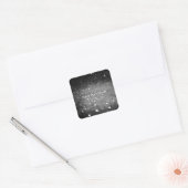 Aangepaste tekst - Bokeh Glitter - Zilver Vierkante Sticker (Envelop)