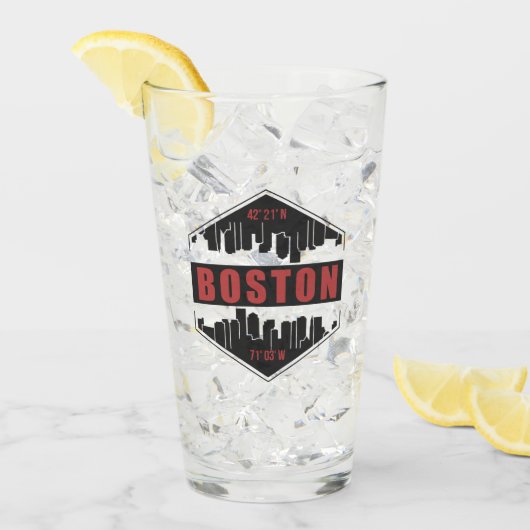 Aangepaste tekst Boston Massachusetts Glas (Voorkant ijs)