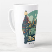 Aangepaste tekst Boston Massachusetts Latte Mok (Linkerhoek)