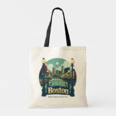 Aangepaste tekst Boston Massachusetts Tote Bag (Achterkant)