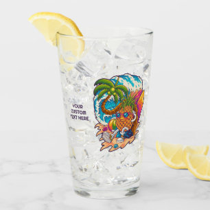 Aangepaste tekst boven ananas glas