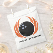 Aangepaste tekst Bowling Ball met vlam Bedankzakje (Geknipt)