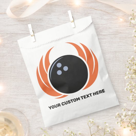 Aangepaste tekst Bowling Ball met vlam Bedankzakje (Geknipt)