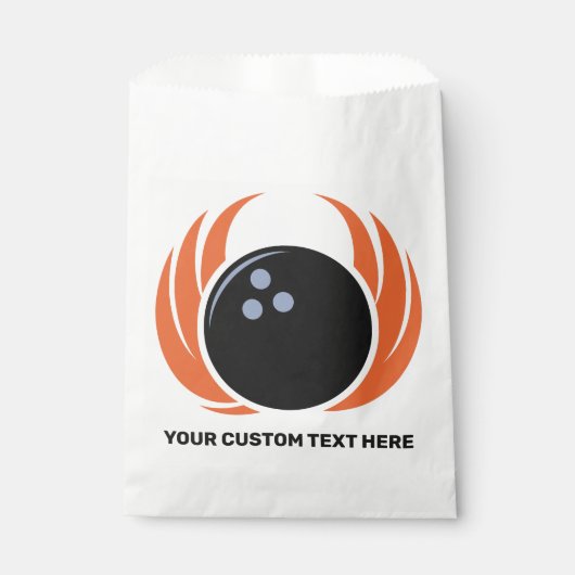 Aangepaste tekst Bowling Ball met vlam Bedankzakje (Voorkant)