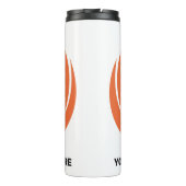 Aangepaste tekst Bowling Ball met vlam Thermosbeker (Achterkant)