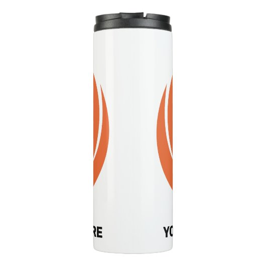 Aangepaste tekst Bowling Ball met vlam Thermosbeker (Achterkant)