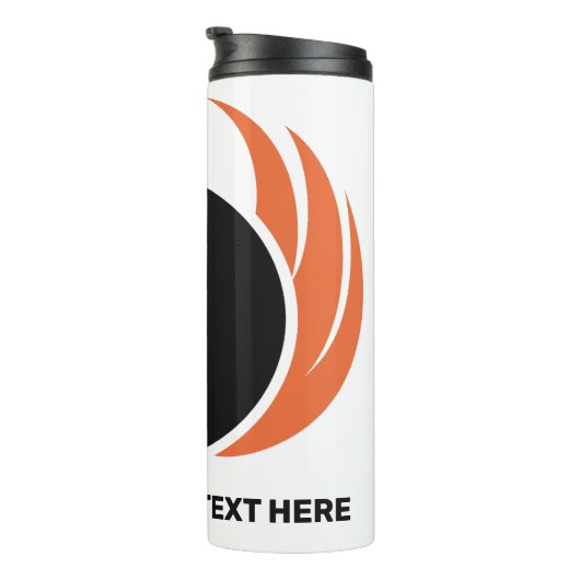 Aangepaste tekst Bowling Ball met vlam Thermosbeker (Geroteerd rechts)