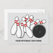 Aangepaste tekst Bowling Strike Briefkaart (Voorkant / Achterkant)