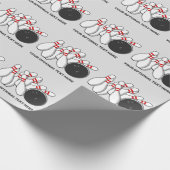 Aangepaste tekst Bowling Strike Cadeaupapier (Hoek)
