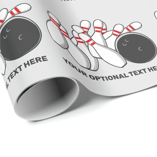 Aangepaste tekst Bowling Strike Cadeaupapier (Rol Hoek)