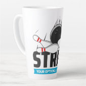 Aangepaste tekst Bowling Strike Latte Mok (Linkerhoek)