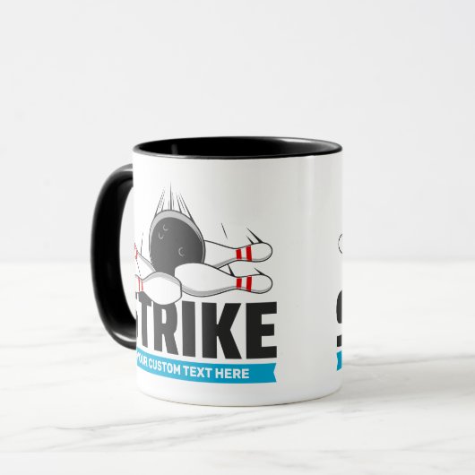 Aangepaste tekst Bowling Strike Mok (Voorkant links)