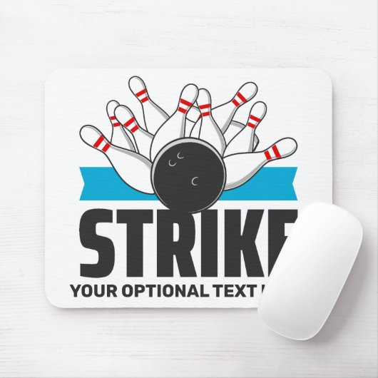 Aangepaste tekst Bowling Strike Muismat (Met muis)
