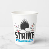 Aangepaste tekst Bowling Strike Papieren Bekers (Achterkant)