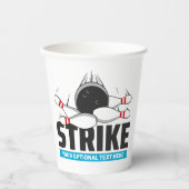 Aangepaste tekst Bowling Strike Papieren Bekers (Voorkant)