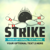Aangepaste tekst Bowling Strike Raamsticker (Vel 3)