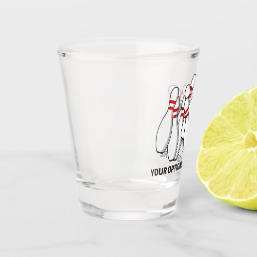 Aangepaste tekst Bowling Strike Shot Glas (Links)