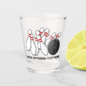 Aangepaste tekst Bowling Strike Shot Glas (Voorkant)