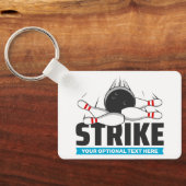 Aangepaste tekst Bowling Strike Sleutelhanger (Achterkant)