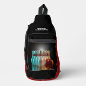 Aangepaste tekst Bowling Strike Sling Bag (Voorkant)