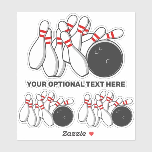 Aangepaste tekst Bowling Strike Sticker (Vel)