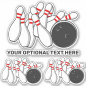 Aangepaste tekst Bowling Strike Sticker (Voorkant)