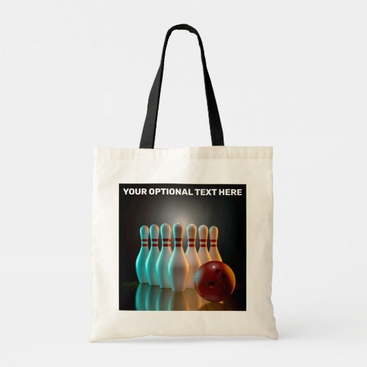 Aangepaste tekst Bowling Strike Tote Bag (Achterkant)